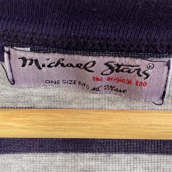 Michael Stars Navy Gray Stripe T shirt - Picture 6 of 7